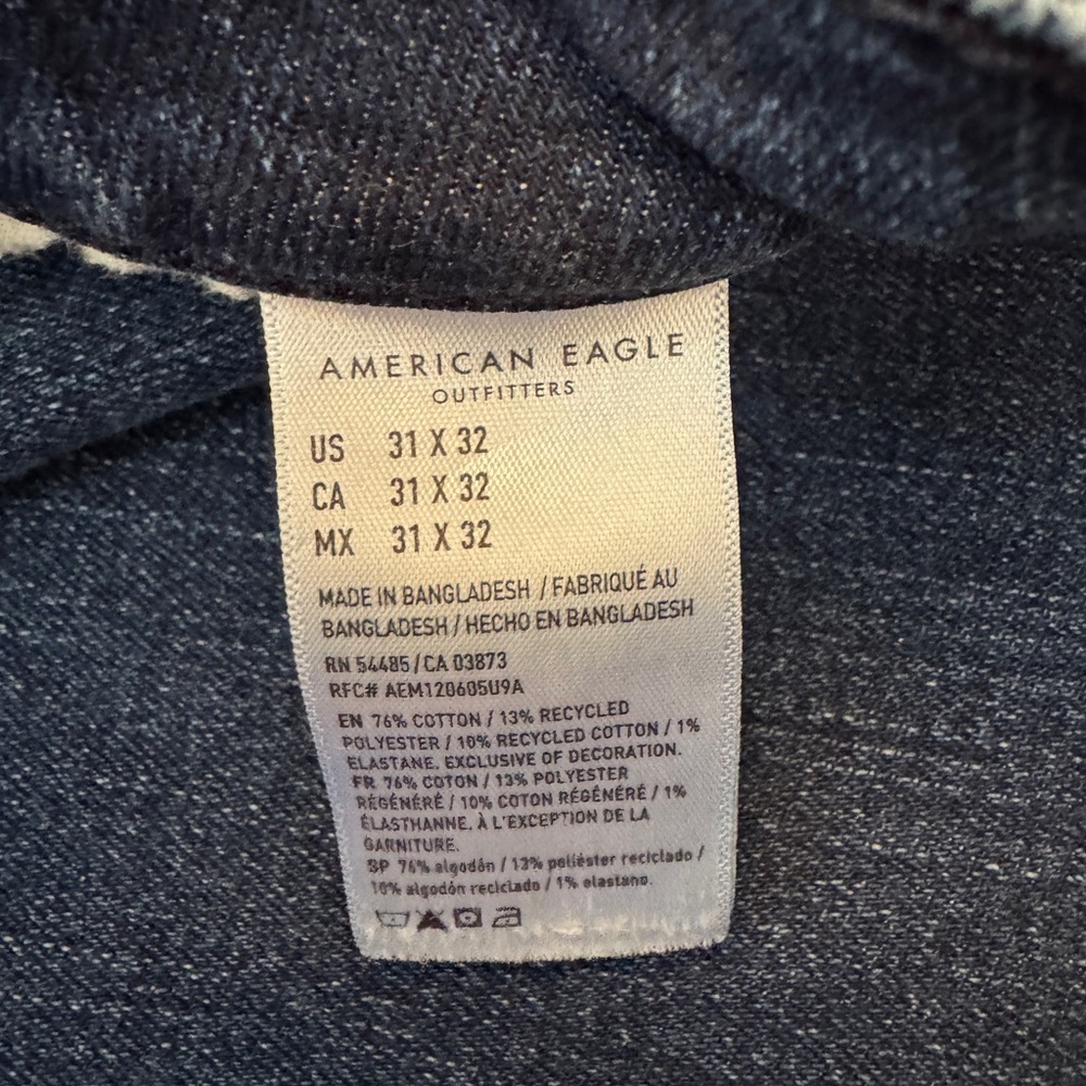 MENS AE American Eagle Outfitters dark faded Blue Jeans BOOTCUT 31 x32 - Picture 6 of 6
